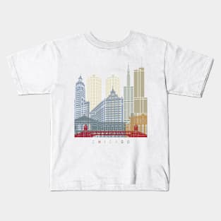 Chicago skyline poster Kids T-Shirt